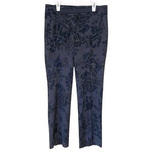 EUC Etro of Italy Black Lace Floral Pattern Trousers size 12 (42 Italian size)
